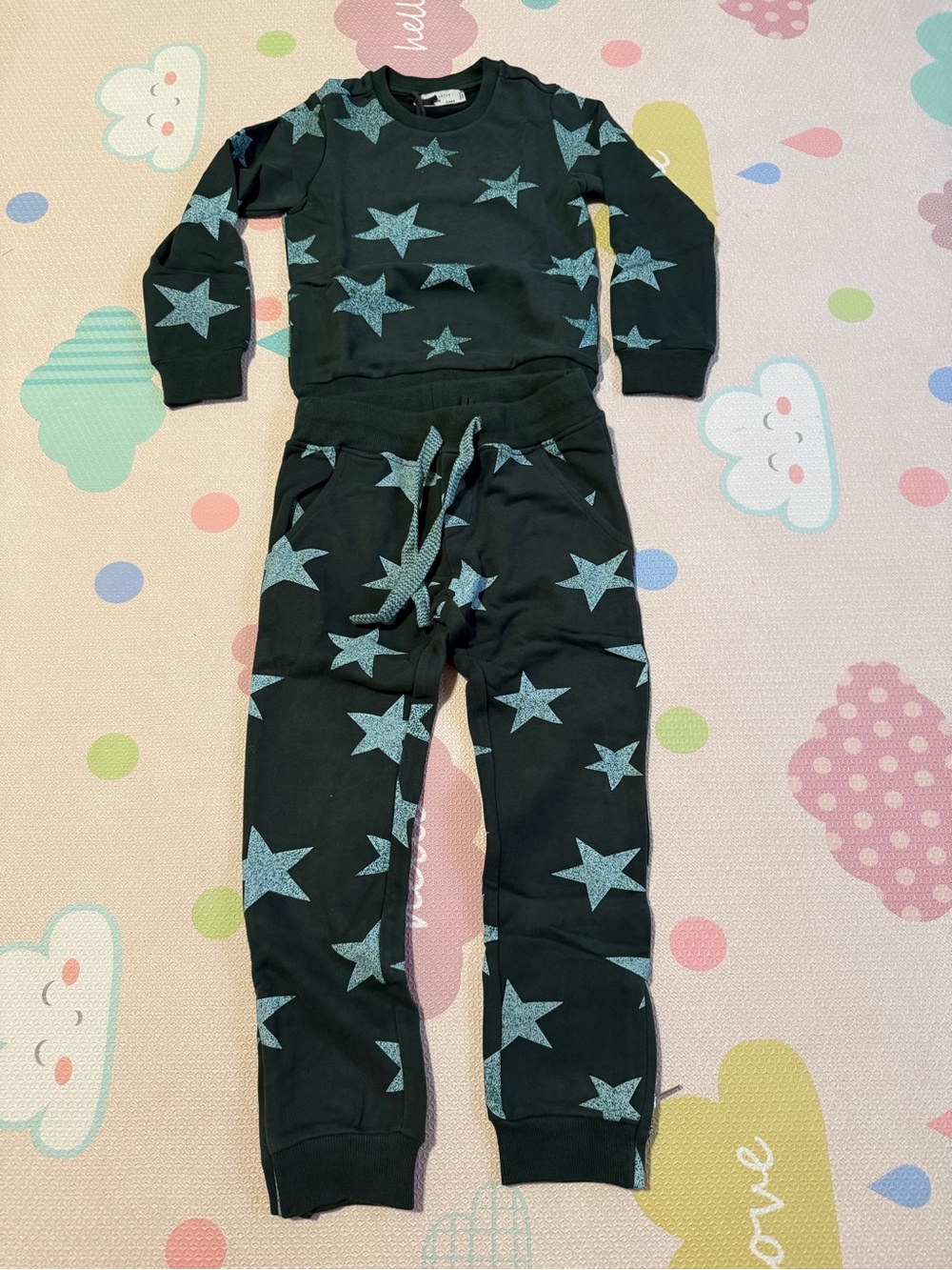 Stella McCartney Black Star Print Kids Sweatshirt Set